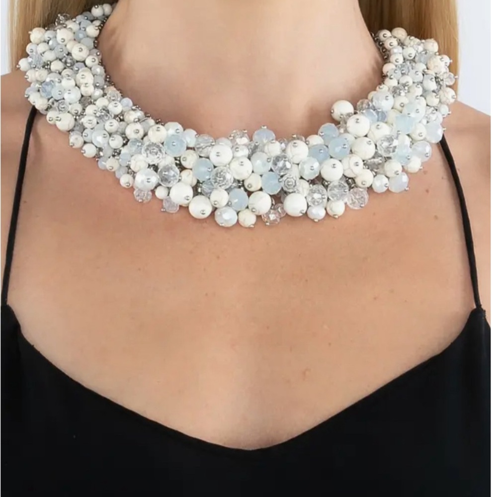 Pastel Beaded Statement Necklace- Eye Candy Los Angeles NWT